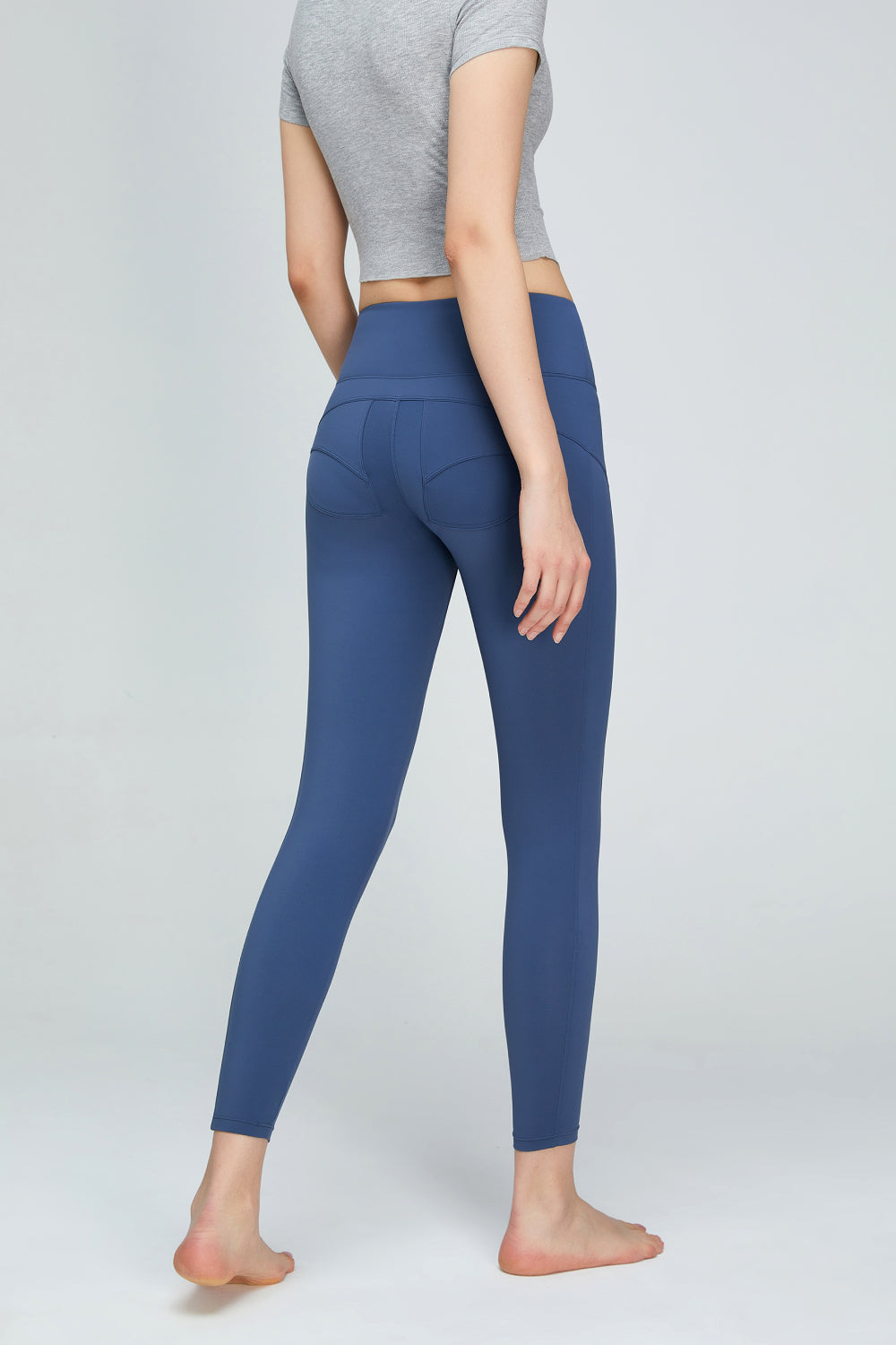 Seam Detail Wide Waistband Sports Leggings