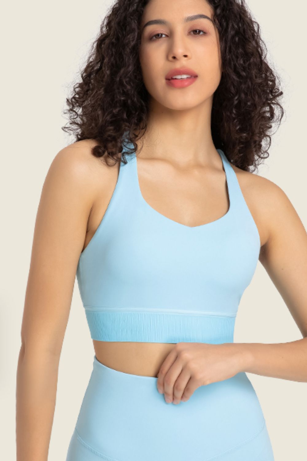 Feel Like Skin Racerback Halter Neck Sports Bra